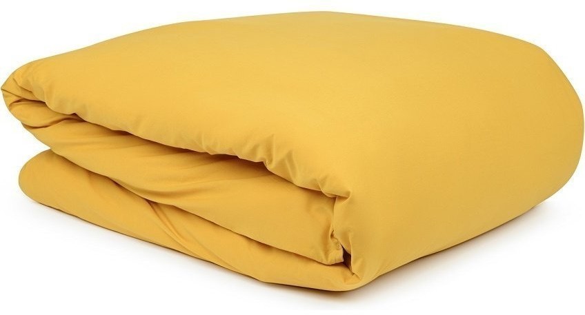 Комплект постельного белья полутораспальный горчичного цвета из органического стираного хлопка из коллекции essential (69368)