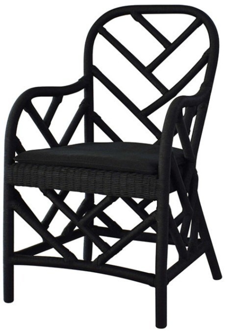 Полукресло FG-30569, ротанг, текстиль, Black, ROOMERS FURNITURE