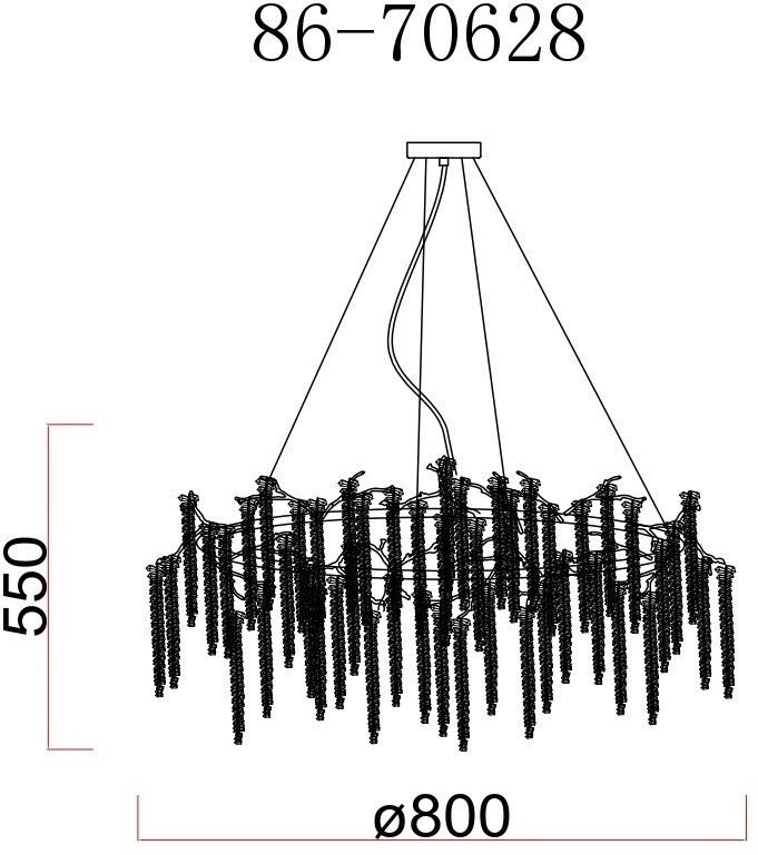 Люстра d.80*45см, металл цвет серебро (TT-00012986)