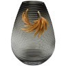 Ваза стеклянная серая с золотой веточкой 21*12*31см (TT-00013203)