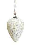 Новогодняя игрушка GV-20C, стекло, white, gold, ROOMERS FURNITURE