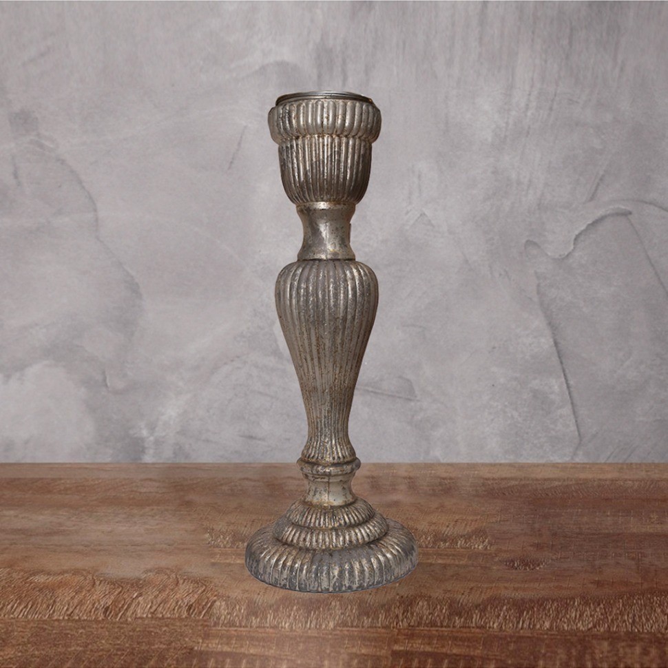 Подсвечник G19442, 18, glass, grey, ROOMERS FURNITURE