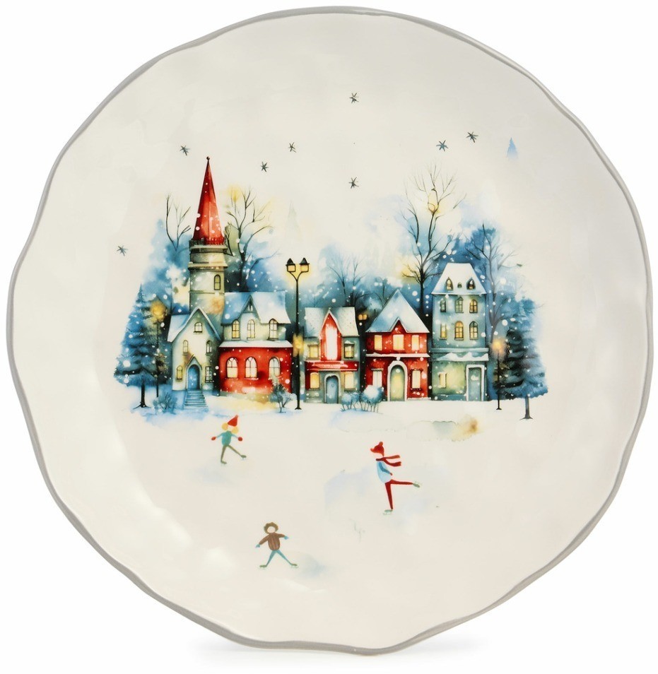 Тарелка обеденная agness "с новым годом!" 28*4 см (358-2334)