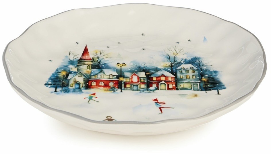 Тарелка обеденная agness "с новым годом!" 28*4 см (358-2334)