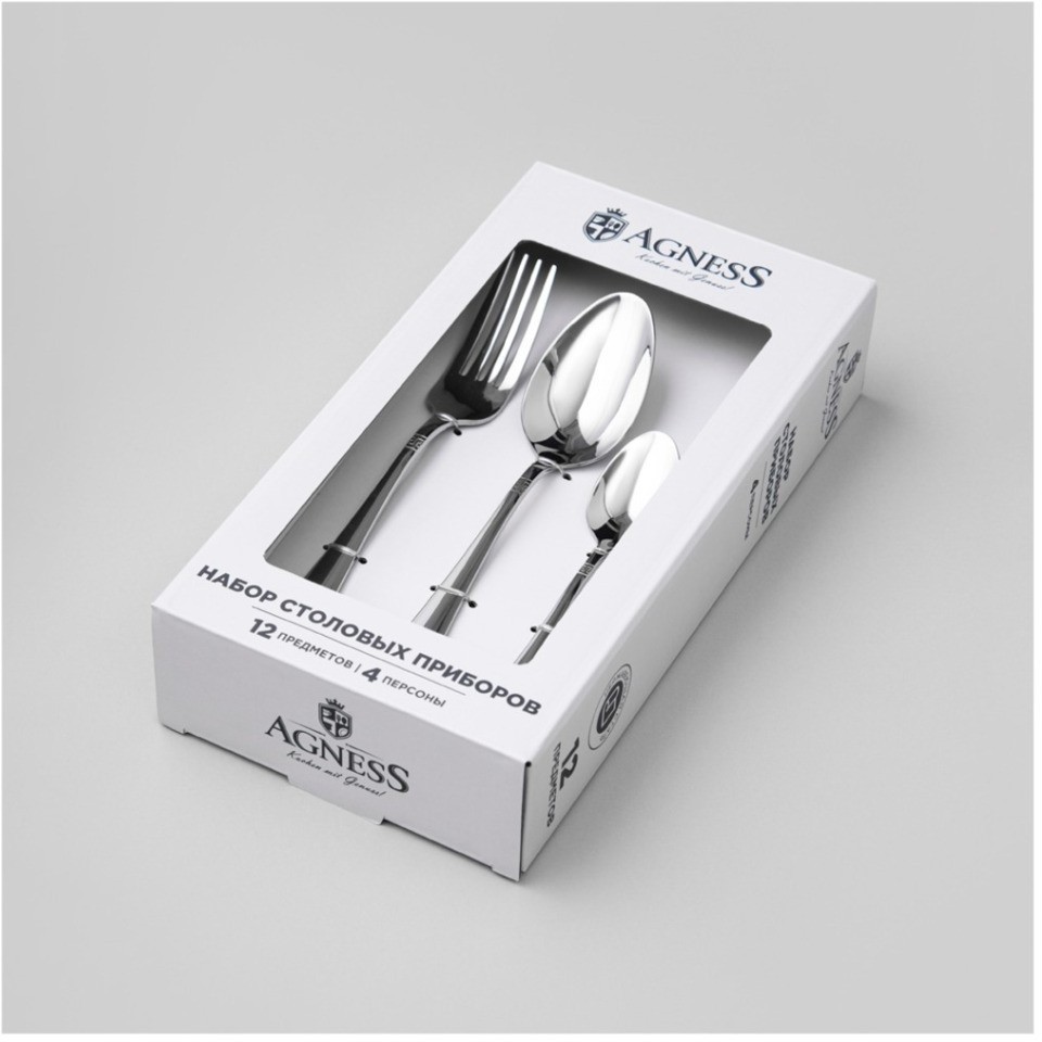 Набор столовых приборов sole agness 12 пр., сталь 18/0 (1000-009)