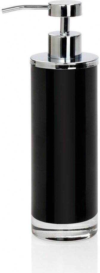 Andrea House Диспенсер для жидкого мыла черное стекло и хром BA13134