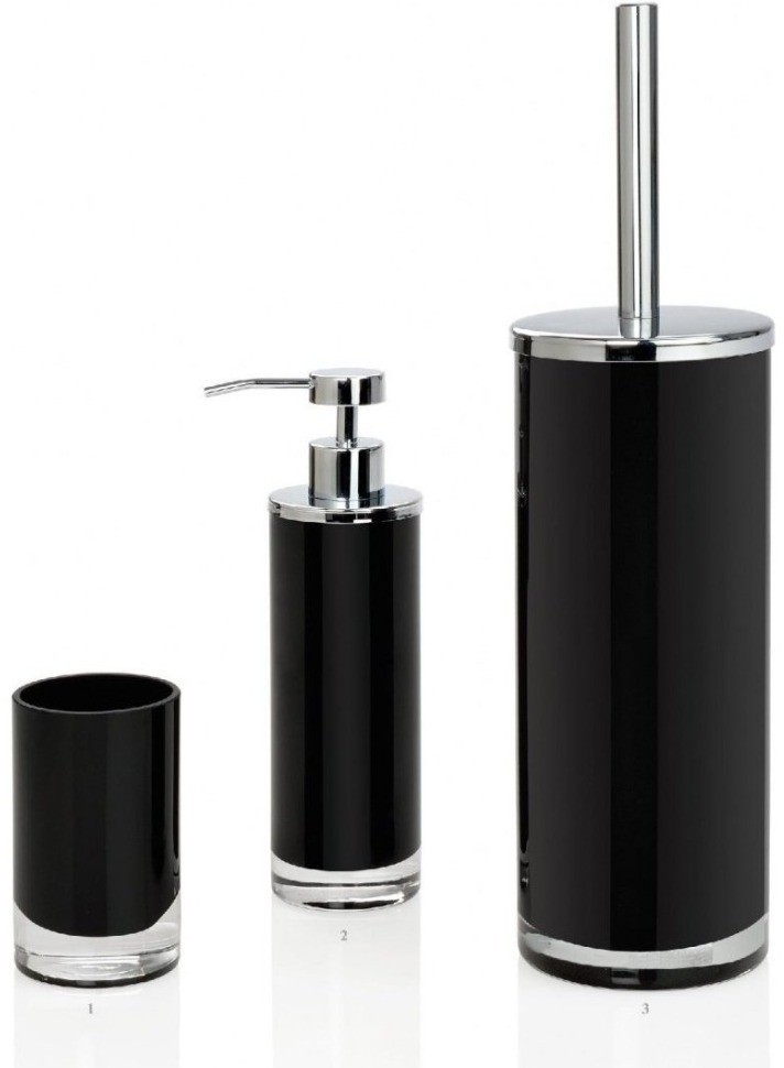 Andrea House Диспенсер для жидкого мыла черное стекло и хром BA13134