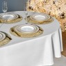 Скатерть  160х220 cm овальная, "феерия. серебро", цвет: белый, tm lefard, полиэстер 100% (986-004-28)