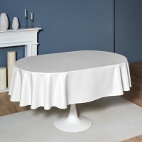 Скатерть  160х220 cm овальная, "феерия. серебро", цвет: белый, tm lefard, полиэстер 100% (986-004-28)