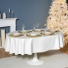 Скатерть  160х220 cm овальная, "феерия. серебро", цвет: белый, tm lefard, полиэстер 100% (986-004-28)