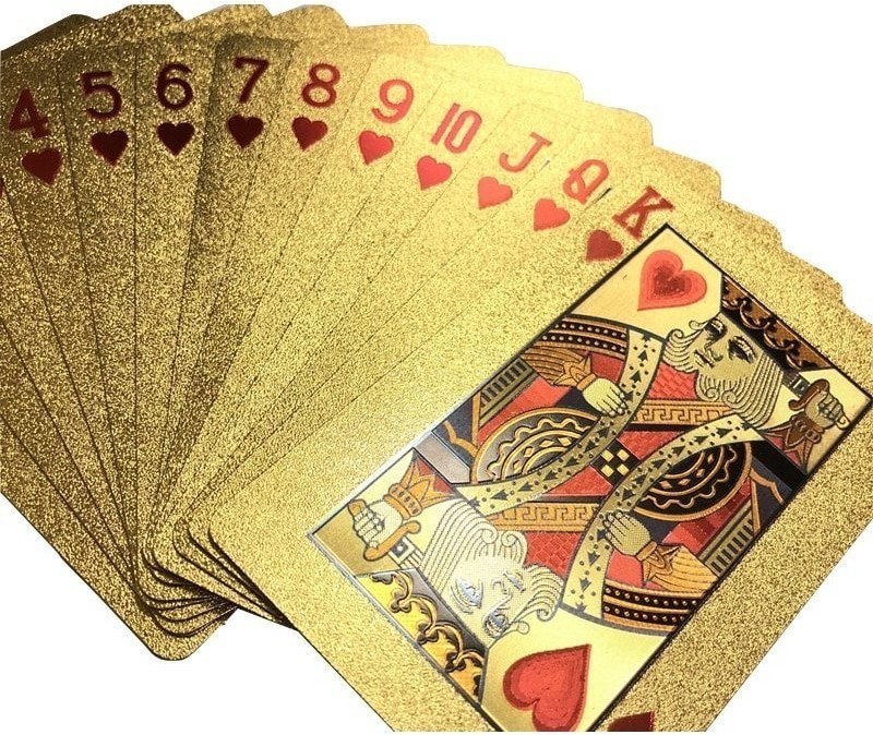 Карты игральные для покера Блеск (54 шт), золотые (46356)