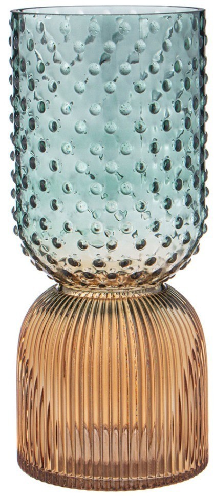 Ваза "art" green/amber диаметр 13см высота 30см Lefard (182-1047)