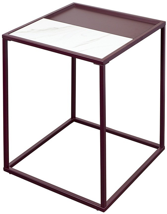 Столик кофейный mayen, 45х45 см, белый/сливовый (76067)