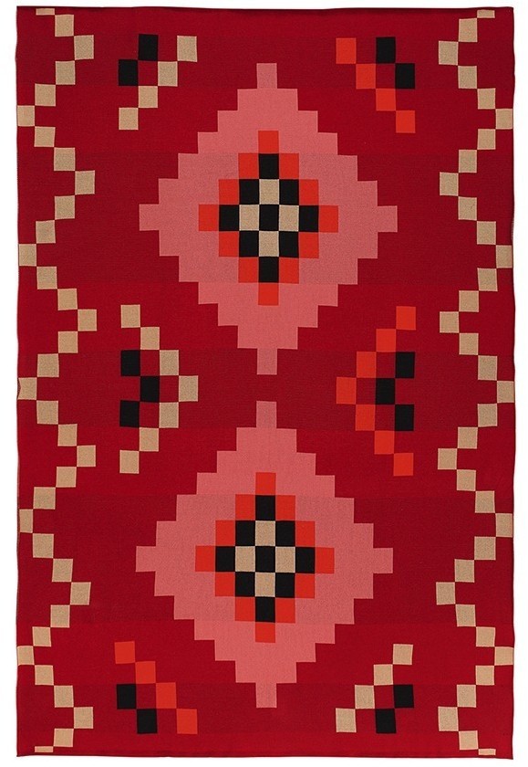 Плед из хлопка по мотивам башкирских орнаментов из коллекции cultural heritage, 130х180 см (76780)