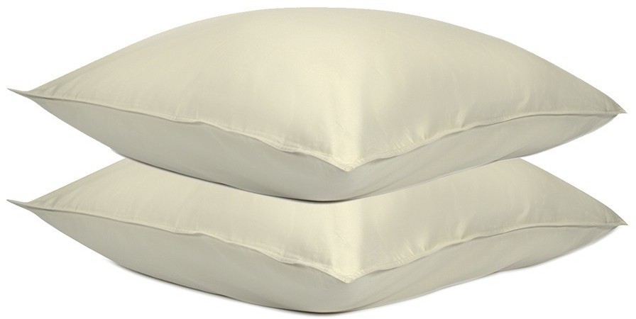 Набор из двух наволочек из сатина серо-бежевого цвета  брашинг-эффектом из коллекции essential, 70х70 см (76093)