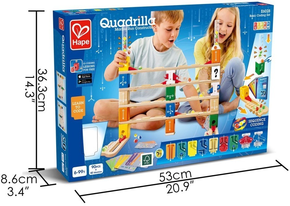 Деревянный конструктор лабиринт для детей "Квадрилла базовый набор" Серия «Гонки» (E6028_HP)