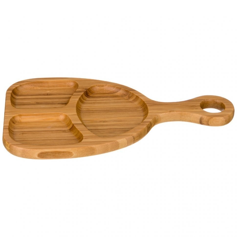 Блюдо деревянное lefard "native" 3 секции с ручкой 32*18,5*2 см (587-165)