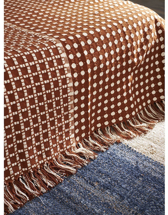 Покрывало из хлопка polka dots карамельного цвета из коллекции essential, 180х250 см (76959)