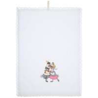 Набор полотенец из 2-х шт &quot;танго&quot;,50х30см, махра бел+рогожка  роз. 100% хлопок SANTALINO (850-453-90)