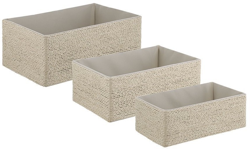 Корзина для хранения lian, 30х20х12 см, светло-бежевая (74855)