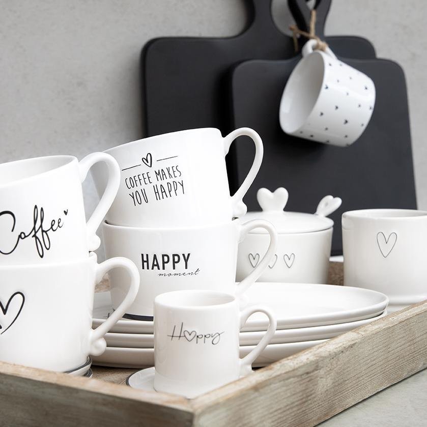 Bastion Collections Кружка White Happy Black RJ/CUP 018 BL