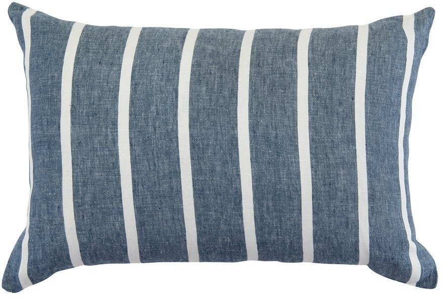 Чехол на подушку декоративный в полоску темно-синего цвета из коллекции essential, 40х60 см (70956)