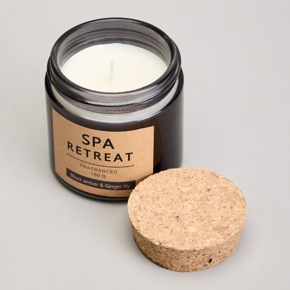 Свеча ароматизированная в стакане "spa retreat" black amber&cinger lily 7,3*7,4 см мал.= 12шт. Lefard (605-108)