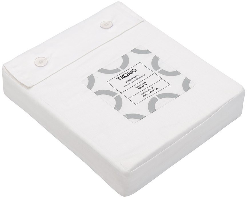 Простыня из сатина белого цвета из коллекции essential, 180х270 см (73743)