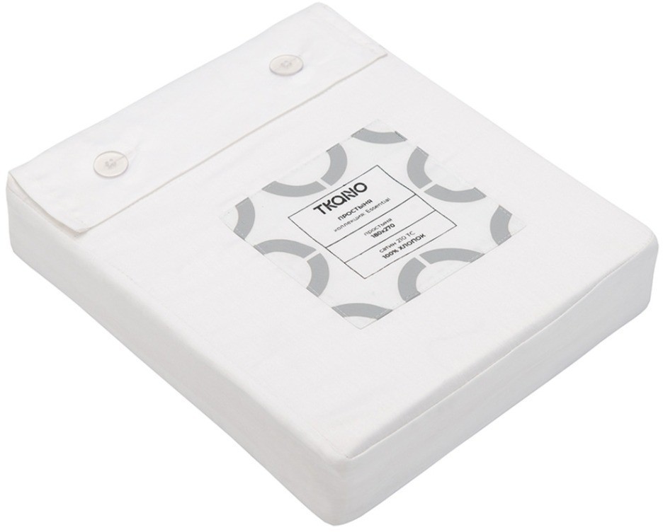 Простыня из сатина белого цвета из коллекции essential, 180х270 см (73743)