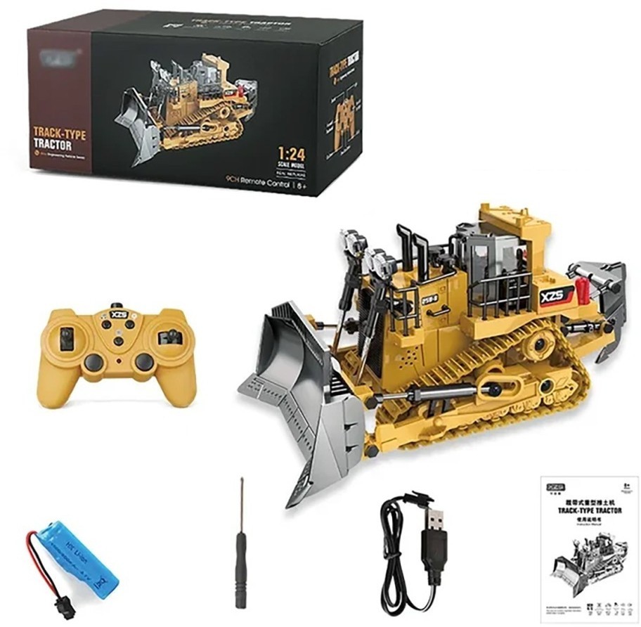 Радиоуправляемый бульдозер Huina / YiCong (свет, звук, металл лопата, акб, 1:24) (BC1031)