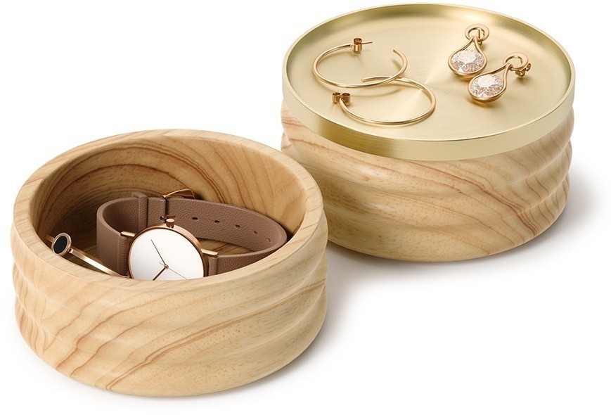 Шкатулка для украшений tesora, натуральное дерево/латунь (78726)