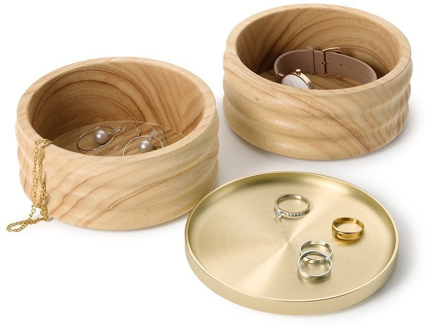 Шкатулка для украшений tesora, натуральное дерево/латунь (78726)