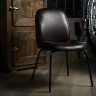 Стул SHELL SHELL/DBrown, каркас металл, обивка натуральная кожа, dark brown, ROOMERS FURNITURE