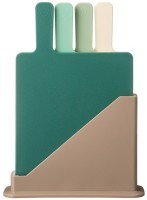 Набор разделочных досок из 4 шт+подставка 24*7.8*17cm цвет:зеленый Agness (671-506)