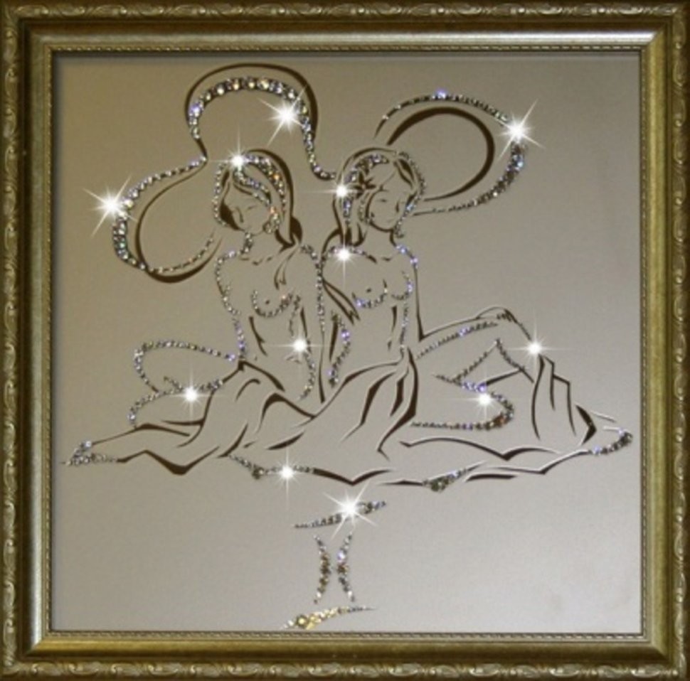 Картина Близнецы 35х35 см с кристаллами Swarovski (1128)