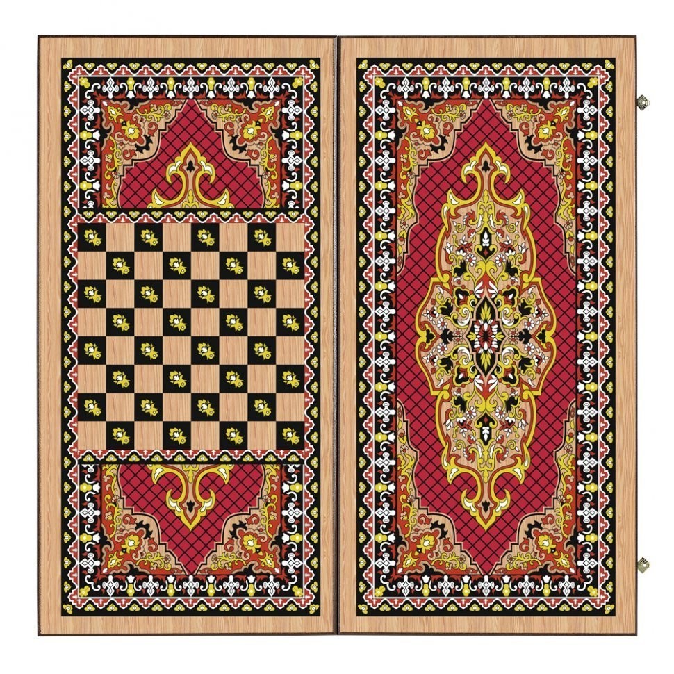 Шахматы + нарды + шашки "Сирия Красные" большие (64160)