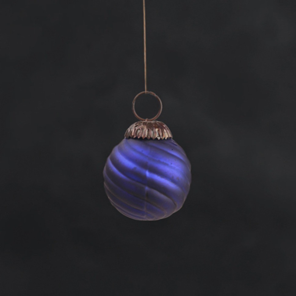 Новогодняя игрушка ATJ 698, 5, стекло, металл, Antique blue, RESTORATION HARDWARE