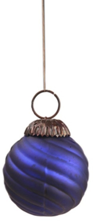 Новогодняя игрушка ATJ 698, 5, стекло, металл, Antique blue, RESTORATION HARDWARE