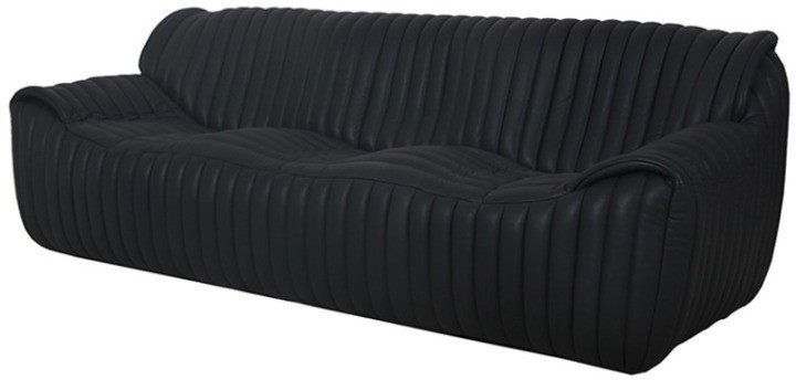 Диван S0267A-3D/B120#, Кожа, Santoni black, ROOMERS FURNITURE