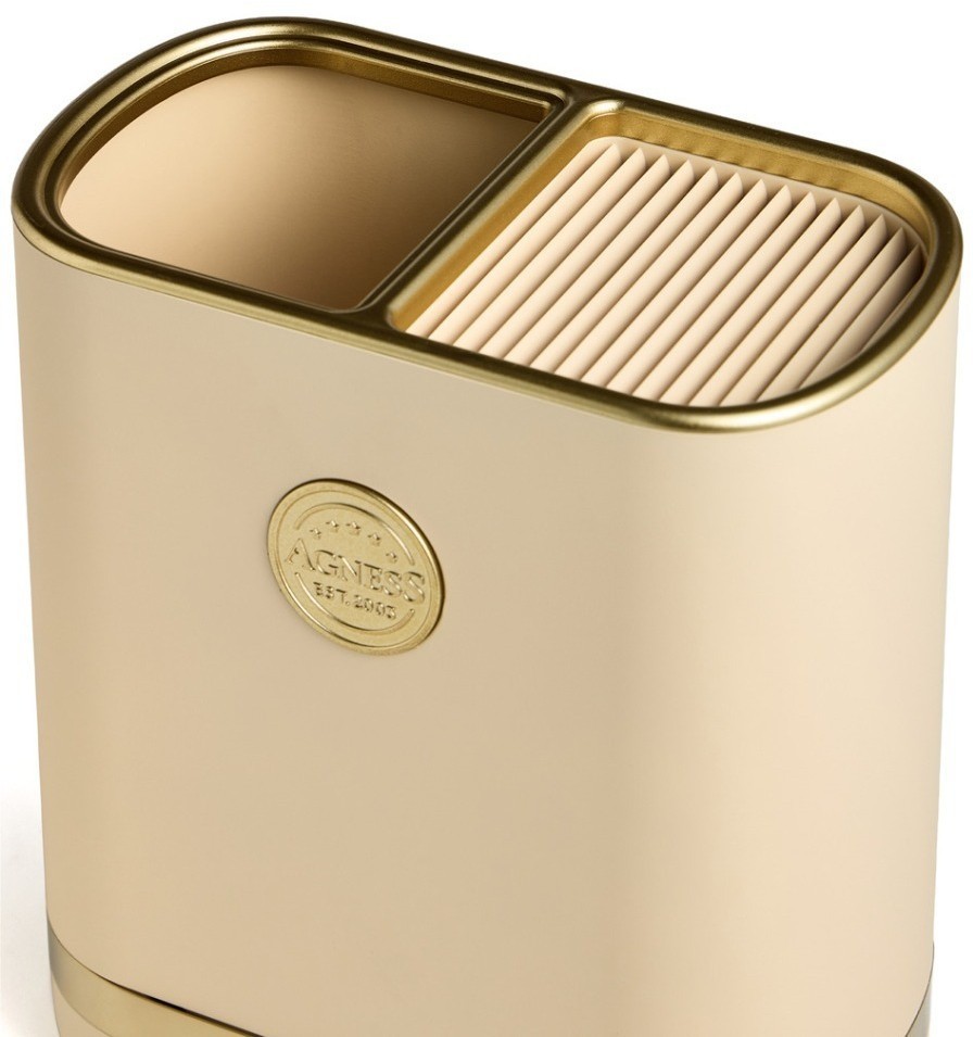 Набор agness из 11пр: 5 ножей,подставка,половник,ложка,лопатка,шумовка,ложка для спагетти (671-220)