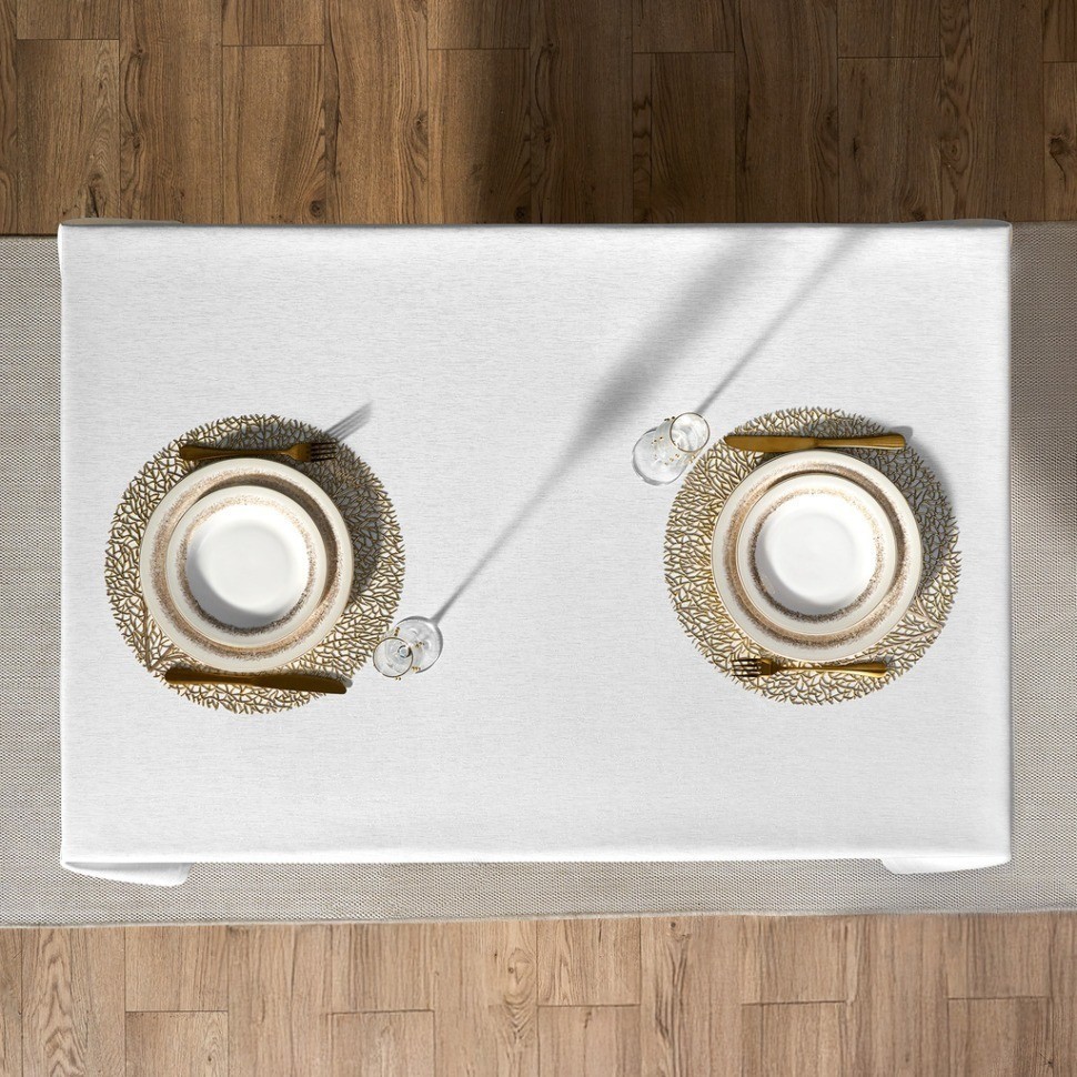 Скатерть  140х180 cm прямоугольная, "феерия. серебро", цвет: белый, tm lefard, полиэстер 100% (кор=2 (986-004-20)