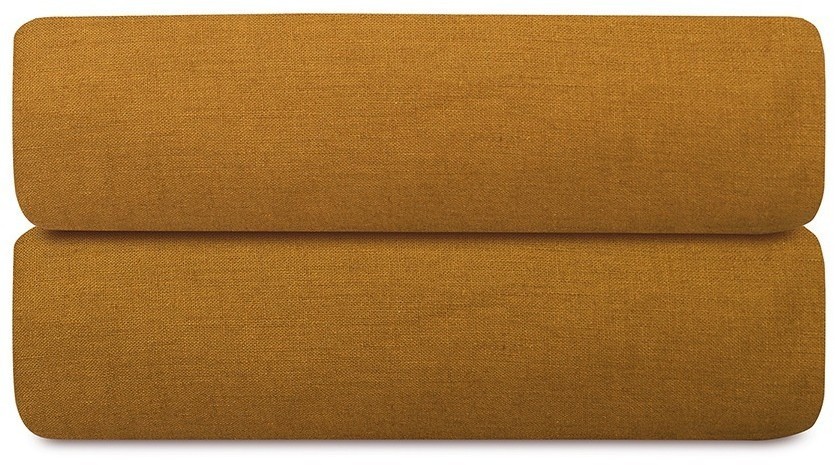 Простыня на резинке изо льна и хлопка цвета карри из коллекции essential, 160х200х30 см (77183)