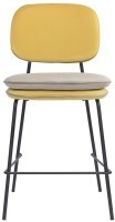 Стул полубарный с контрастным кантом pea, велюр, желтый/бежевый (77099)