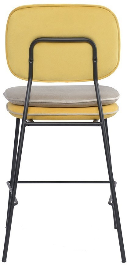 Стул полубарный с контрастным кантом pea, велюр, желтый/бежевый (77099)