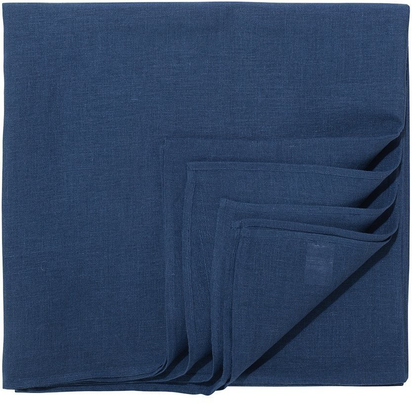 Скатерть из стираного льна синего цвета из коллекции essential, 170х170 см (73790)