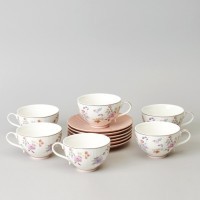 Чайный набор lefard &quot;времена года&quot; на 6 пер. 12 пр. 250 мл розовый (42-573)