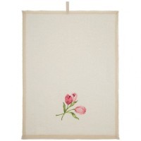 Набор полотенец из 2-х шт &quot;тюльпан&quot;,50х30см, махра шамп+рогожка  роз. 100% хлопок SANTALINO (850-453-94)