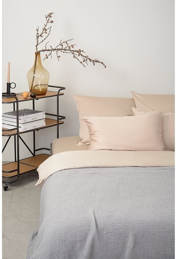 Комплект постельного белья полутораспальный из сатина бежевого цвета из коллекции essential (70508)