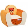 Бескаркасное (мягкое) детское кресло "Котенок", цв. Бежевый+Оранжевый (PCR316-04)