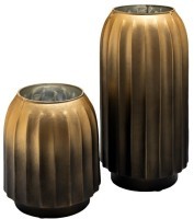 Ваза декоративная стекл. золотая 14,6*14,6*19см (TT-00013099)